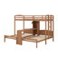 Lit superposé en bois avec bureau et tablettes de rangement, lit superposé triple 3 en 1 avec lampe de lecture à DEL-935423401