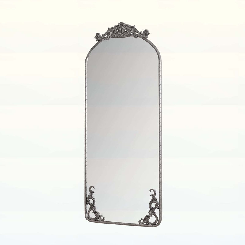 Hanging Wall Mounted Mirror,for Living Room Bedroom, Antique Silver