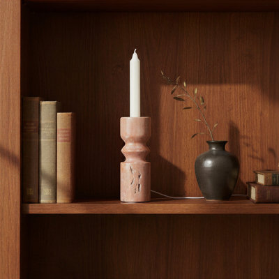 Travertine Taper Candle Holder