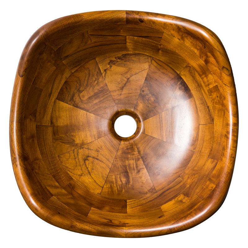 Belfry Bathroom Braeden 460mm L x 460mm W Brown Wood Specialty Sink