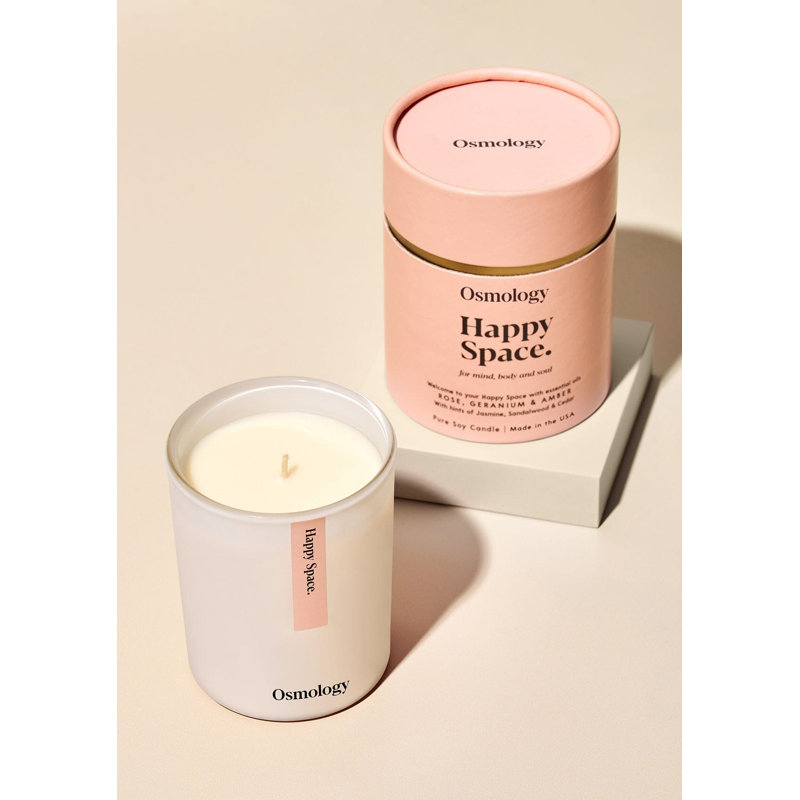 Bougie parfumée Happy Space - géranium rose et ambre
