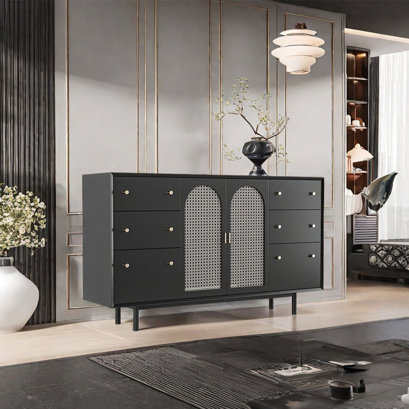 Modern Minimalist Sideboard Cabinet, Black