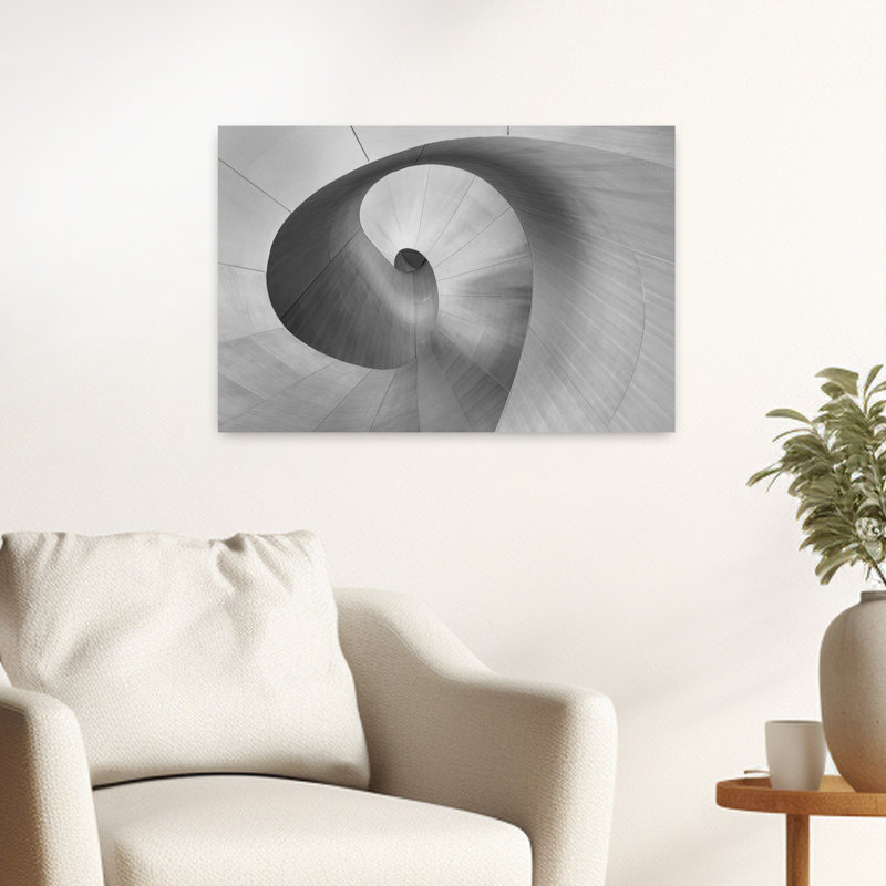Chen, art contemporain abstrait à courbes, H 16 po x l 24 po