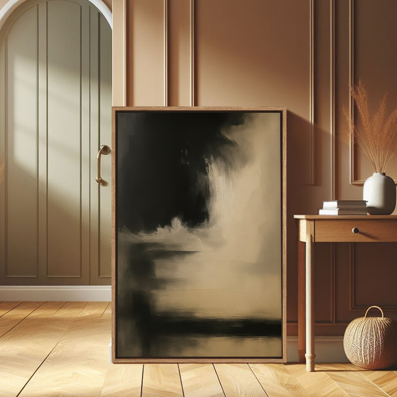 Art mural encadré abstrait rétro antique classique pour chambre à coucher, Naturel, H 24 po x l 16 po