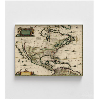 «America in the 17Th Century 1652», reproduction de l'histoire du Continent américain, impression de carte de l'Amérique du Nord, idée de carte antique de l'Amérique