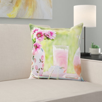 Floral Microsuede Throw Pillow