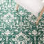 Tapis vert foncé / ivoire en laine touffeté à la main Evangely Damask-727324418