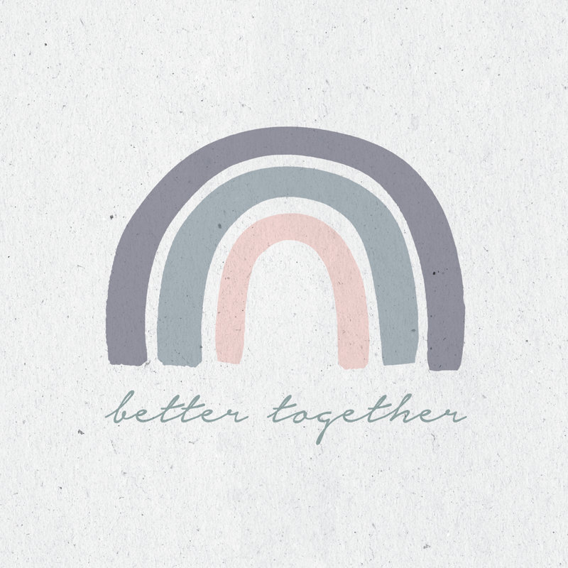 «Better Together I», H 30 po x l 30 po, Oui, Cadre simple argenté