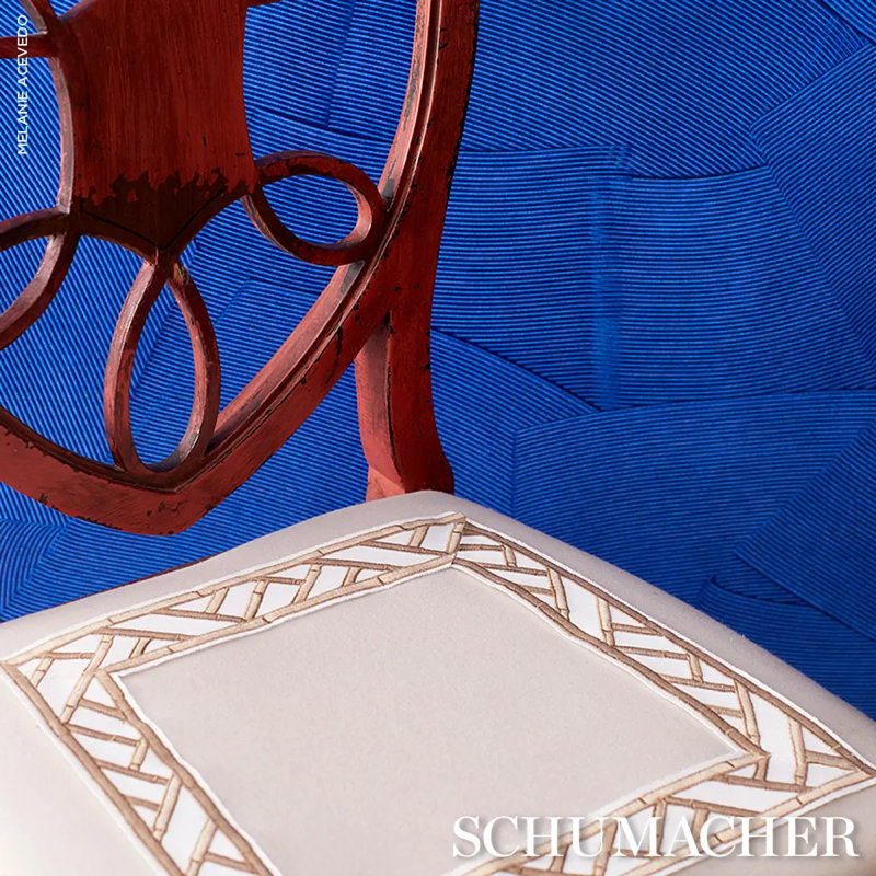 Schumacher x David Kaihoi Bamboo Trellis Tape, Sesame