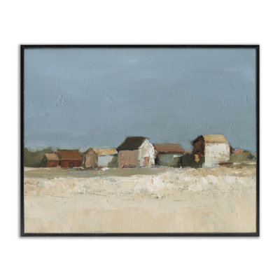 Neighborhood in Distance Framed Giclee Art by Ethan Harper