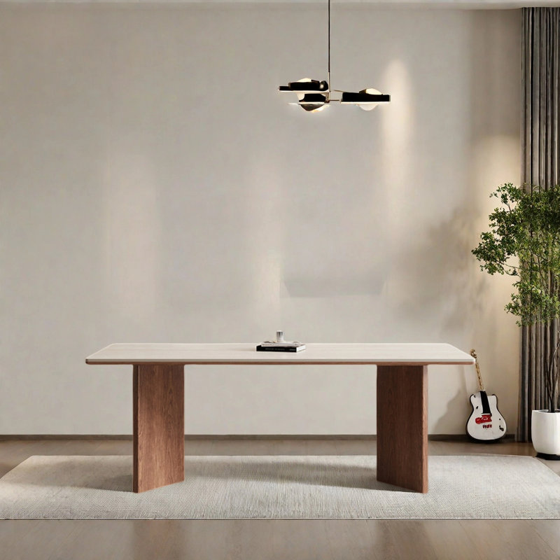La table de salle à manger rectangulaire rétro est durable, H 29,52 po x L 70,86 po x l 31,49 po