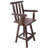 Rustic Fir Wood Bar Stool With Footrest & Wide Armrest-386268341