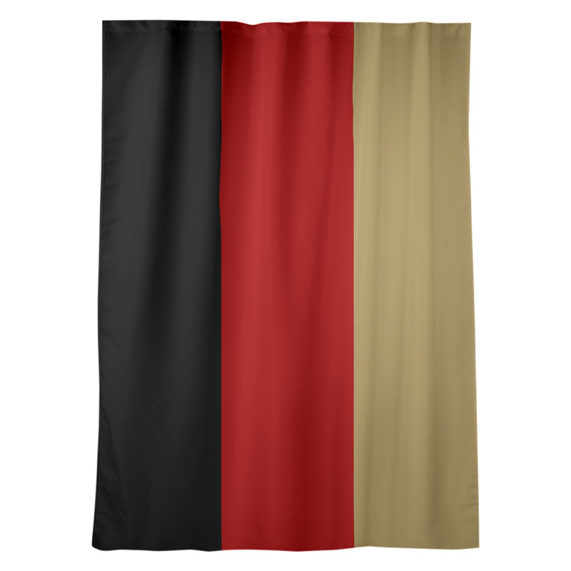 Sateen Room Darkening Curtain Single Panel, Black/Red/Gold