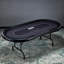 Table de jeu pliable ovale noire 94,49 po x P 47,24 po avec accoudoirs rembourrés pour Home Club