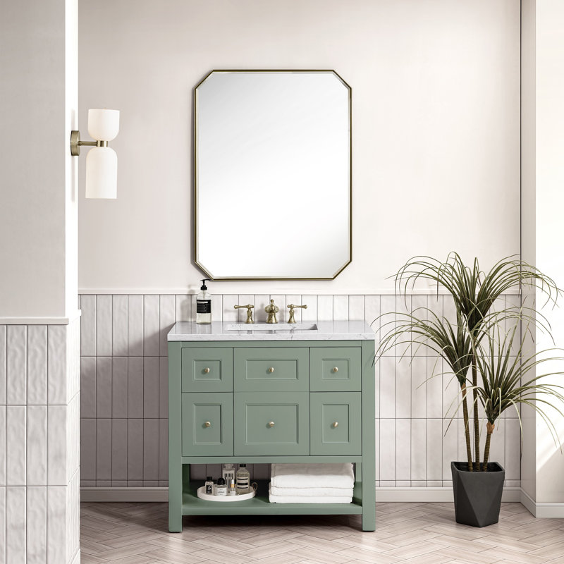 Breckenridge 36'' W Single Vanity, Ethereal Noctis, Smokey Celadon, 8" Widespread