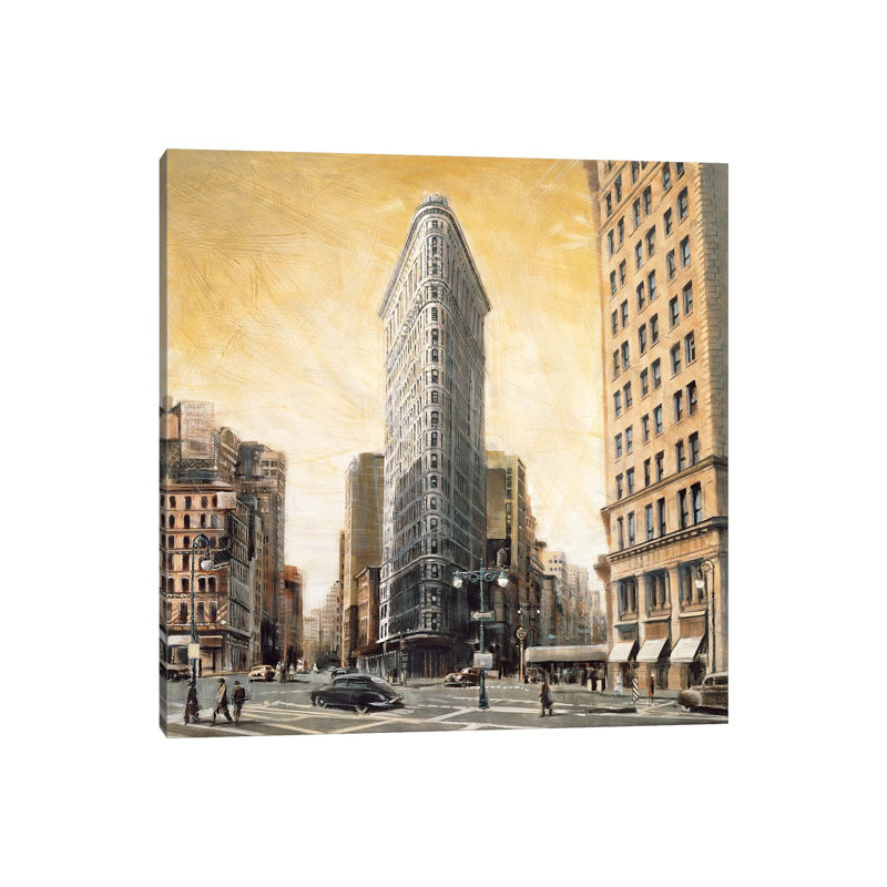 The Flatiron Building 1 Piece Wrapped Canvas Painting, 93.98 cm H x 93.98 cm W x 3.175 cm D