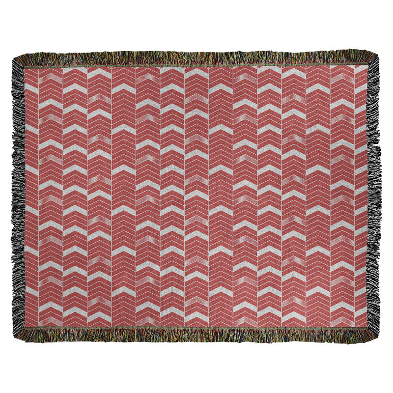 Couverture en coton tissé Rhonda, l 60 po x L 80 po, Rouge