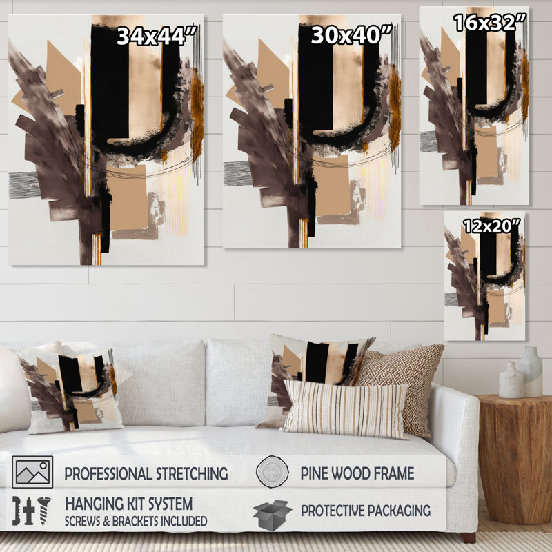 «Warm Watercolor Abstract I», art mural moderne sur toile, H 40 po x l 30 po x P 1,5 po, Toile tendue
