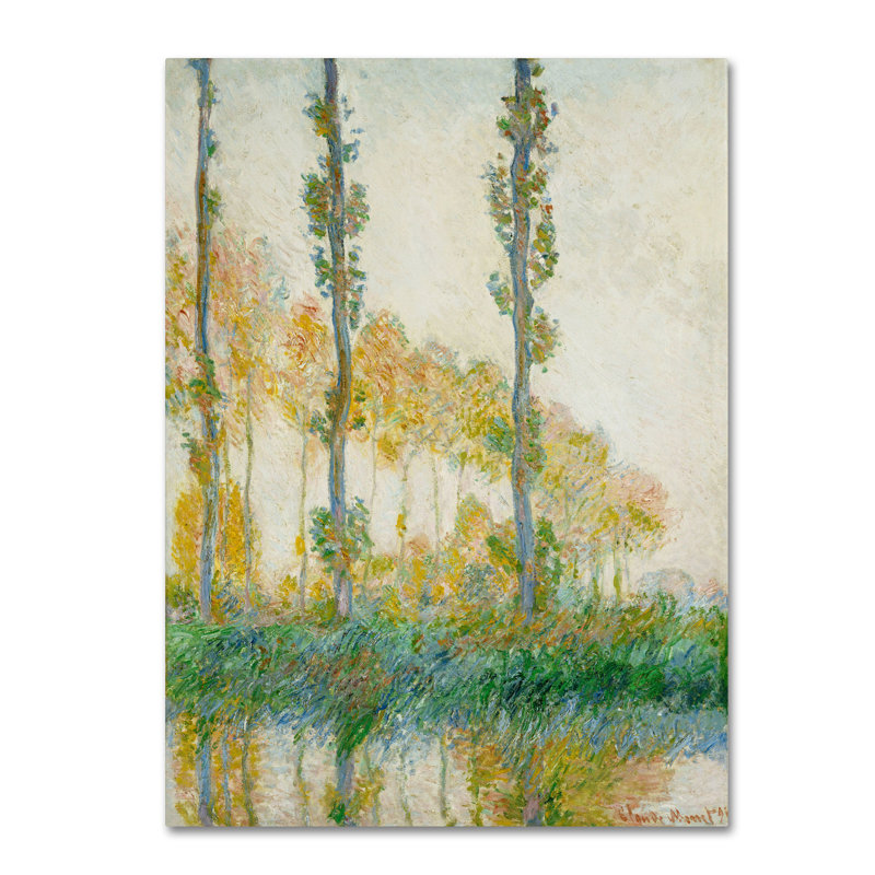 «The Three Trees Autumn» par Claude Monet, reproduction sur toile, H 47 po x l 35 po x P 2 po