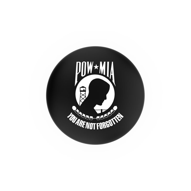 Tabouret tournant 25" avec forces armées américaines, Noir froissé, POW / MIA