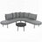 Ahmed Outdoor 2-Piece Half-Moon Curved Conversation Set with Cushions-344629537