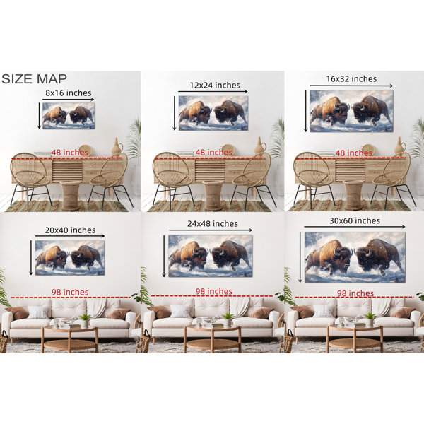 The Holiday Aisle® Bison Canvas Wall Art - Stunning Buffalo Pictures ...