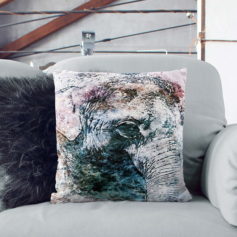 Abstract Square Throw Cushion, Black, 40cm H x 40cm W x 15cm D