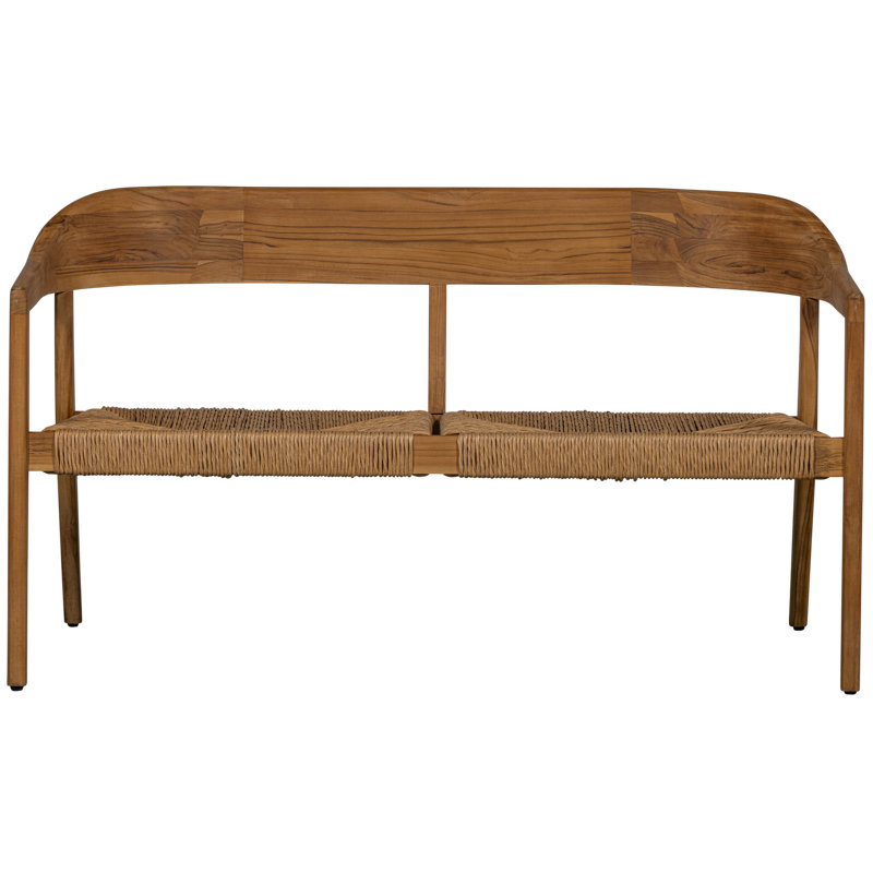 Chena Garden Bench With Round Back Wicker/Teak Natural