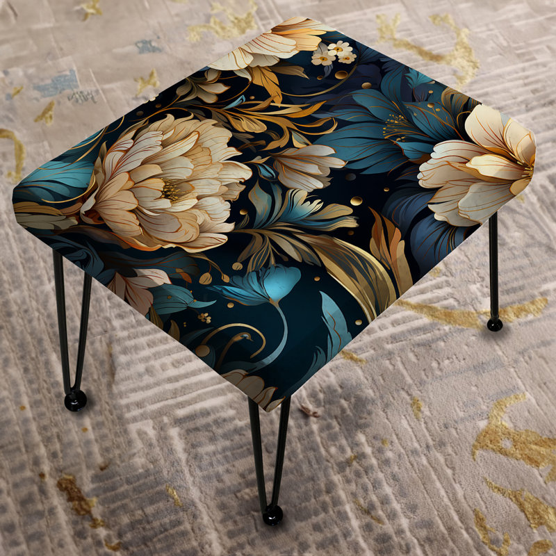 Flowers Elegance Boho Pattern - Boho Rectangle Ottoman