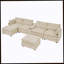 Canapé modulaire de 154 po avec repose-pieds en nuage avec repose-pieds modulaires en U de 154 po, canapé modulaire surdimensionné moderne en velours côtelé 6 places avec console USB centrale, beige-674972206