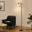 Lampe sur pied en rotin arqué 71 po