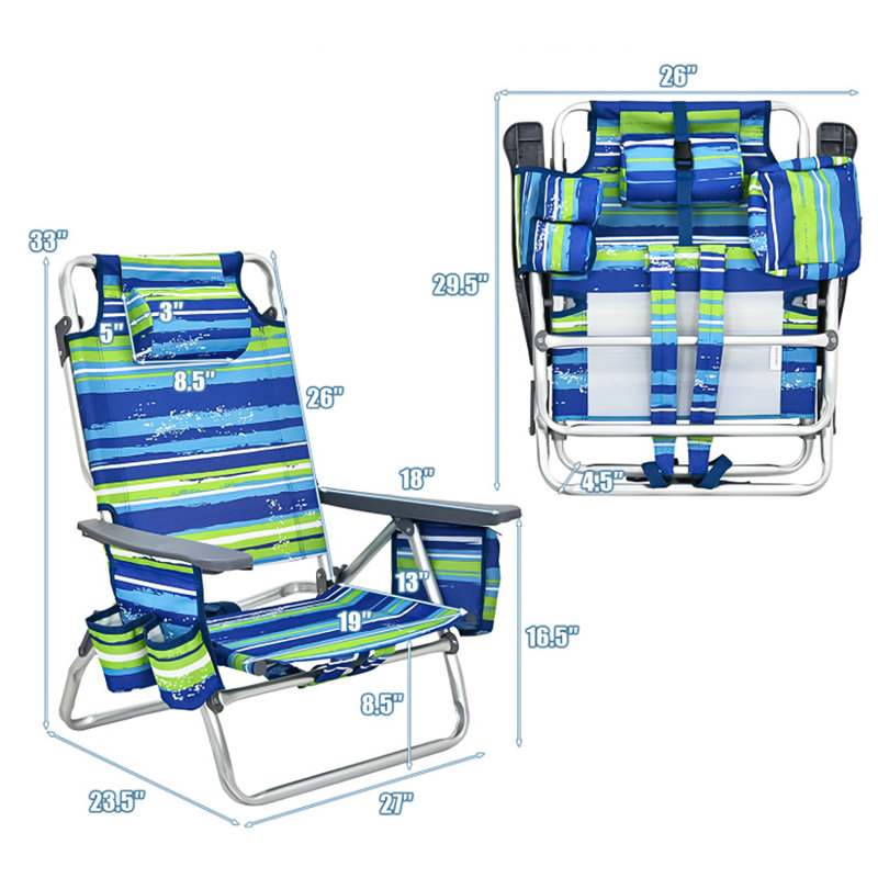 Chaise de plage inclinable