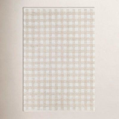 Lavande Plaid Wool Area Rug