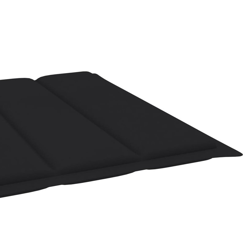 Doucet 78" Long Teak Single Chaise with Cushions, 2, Black Incorrect