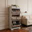 Armoire à chaussures mince et autoportante avec tablettes réglables, 3 tiroirs rabattables et tiroir de rangement supérieur pour l'organisation du vestibule.