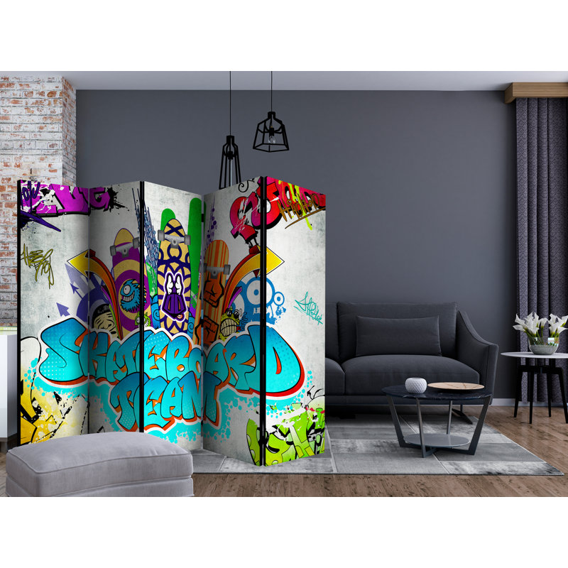 225cm W x 172cm H 5 - Panel  One Sided Room Divider Folding Room Divider