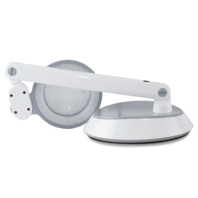 OttLite Space Saving LED Magnifier Desk Lamp - 1.75x Optical Grade Magnifier, Pivoting Head