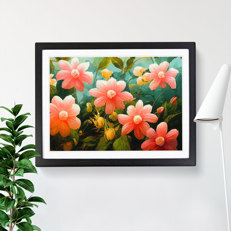 Breathtaking Flowers - Single Picture Frame Painting, 34cm H x 46cm W x 2cm D, Black Framed
