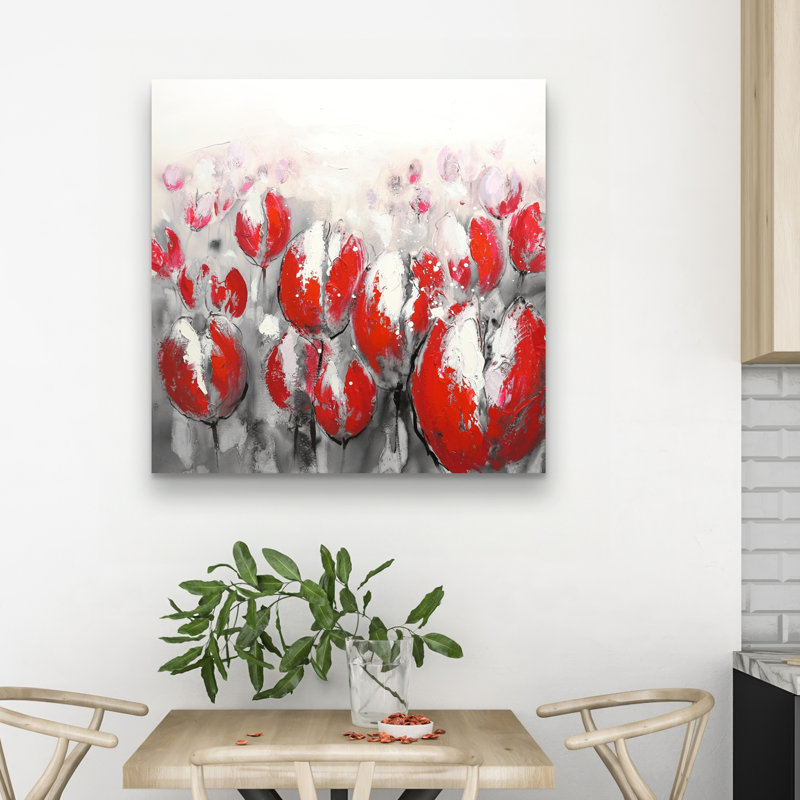Abstract tulips - 32"x32" art on canvas