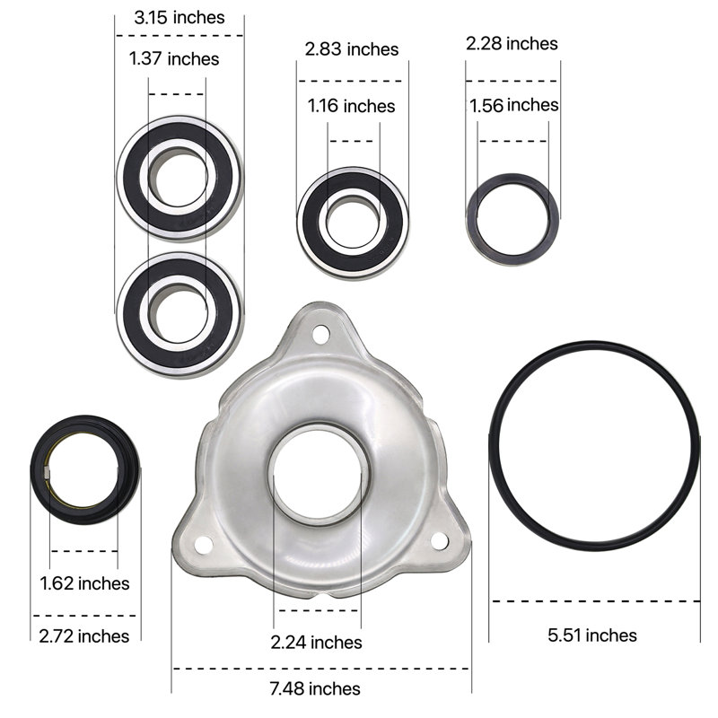Washer Bearing Kit 40mm Hw64 Hw72 Hw75 Hw94 Hf65 Hf72 Hf95 - Replacement & Compatible With Some Ipso Washing Machines