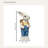 Rabbit Garden Statue in Blue Overalls