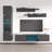 Beoll 85" Modern Floating Wall Mounted Entertainment Center with 16-Color LED Lighting, High Gloss Finish-929922627