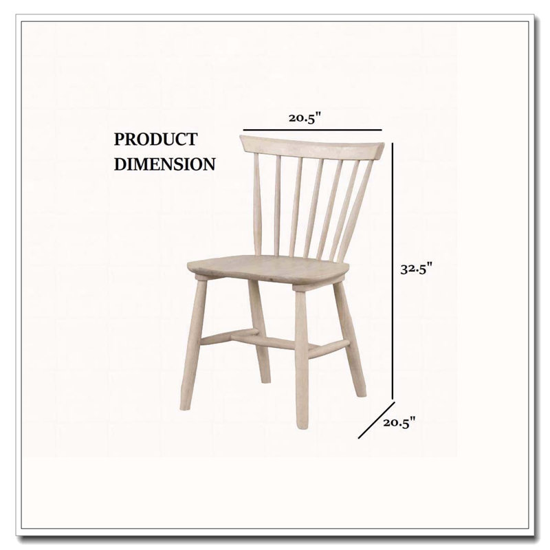 Dining Chair Spindle Back, White Oak