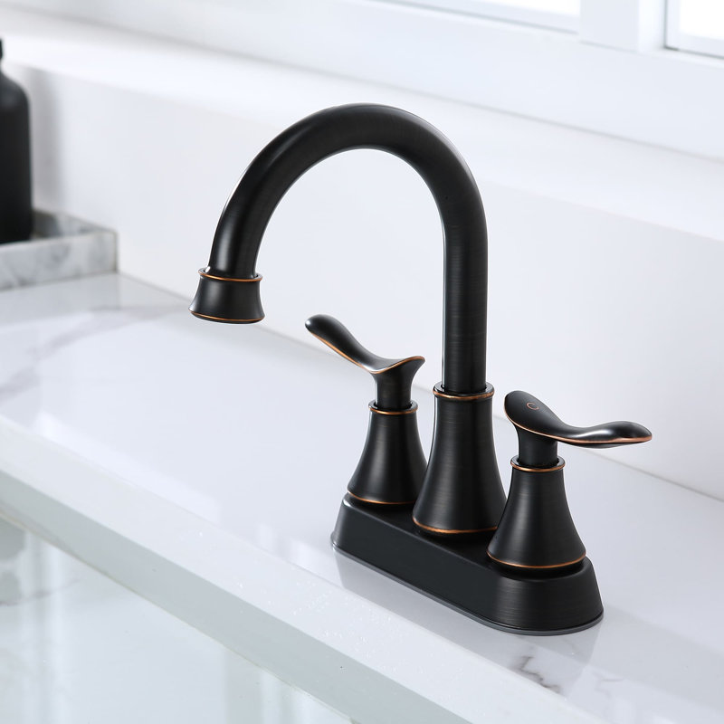 Centerset 2-handle Bathroom Faucet with Drain Assembly, Oil Rubbed Bronze