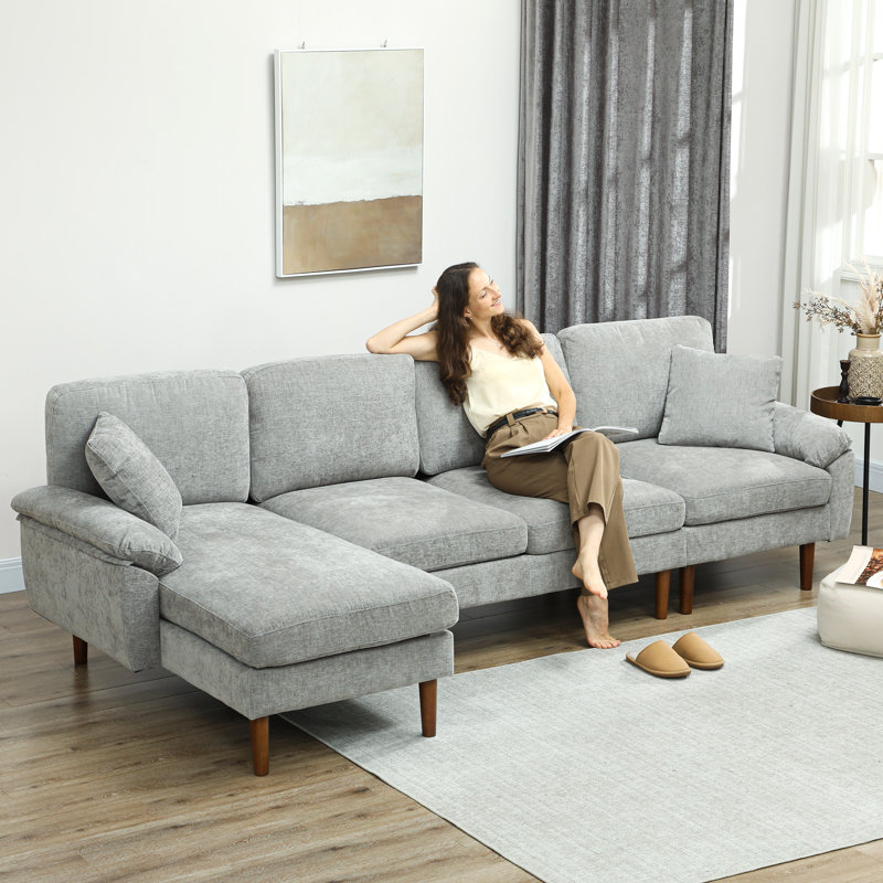 Canapé modulaire avec méridienne interchangeable, gris