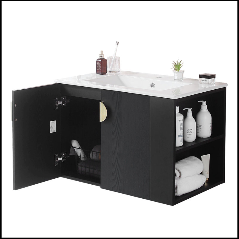 Meuble-lavabo simple avec plateau 29,90 Rhyse, Noir