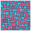 Toile tendue à motif géométrique rose et bleu avec plusieurs formats