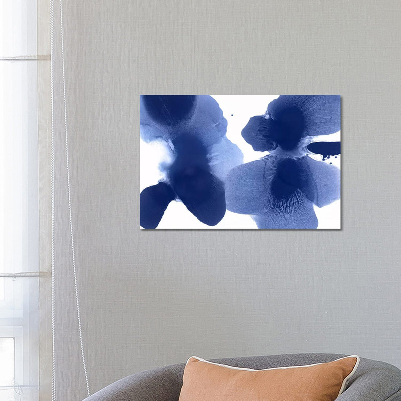 Dynamic Indigo by Hannah Carlson - Print on Canvas, 66.04 cm H x 45.72 cm W, Black Framed