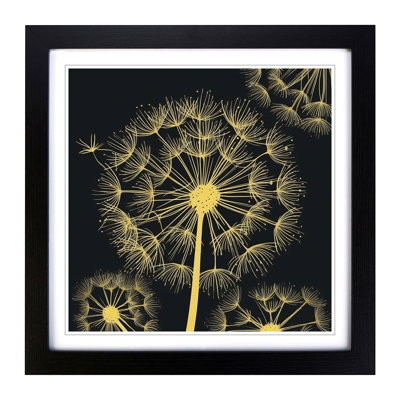 Dandelion Art Deco - Framed Print