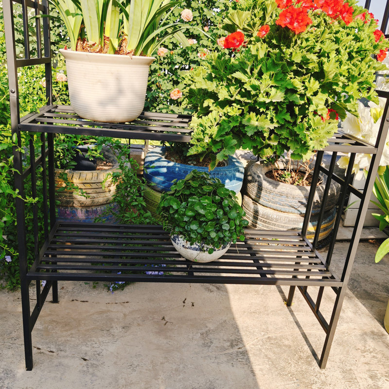 Arche de jardin en métal avec banc transformé en jardinière W58,07 * H97,24